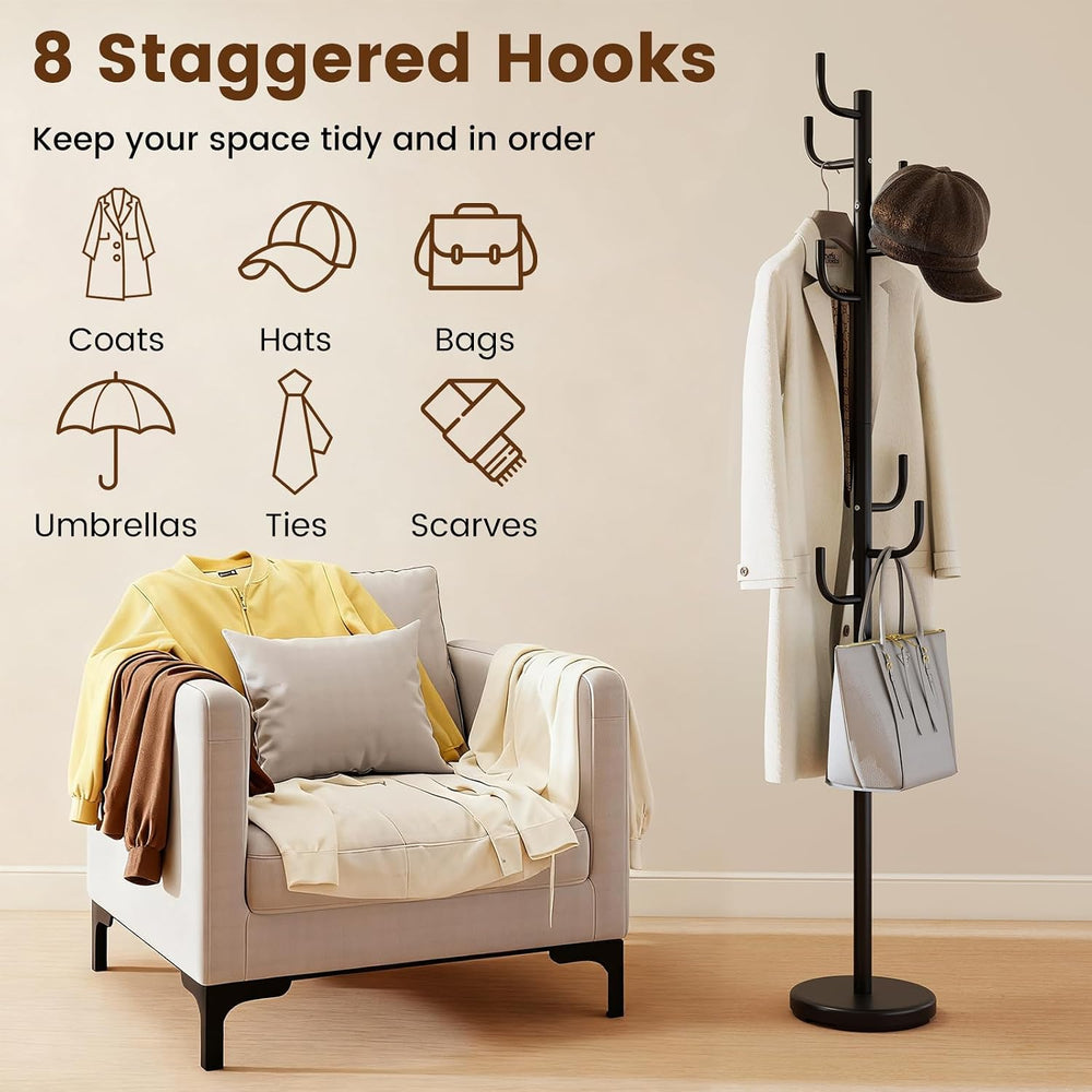 Giantex Heavy-Duty Coat Rack Freestanding, 69" Metal Cactus Clothes Stan...