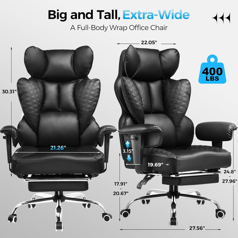COMHOMA Big and Tall Office Chair Heavy Duty Wide Ergonomic Gaming Chair with...