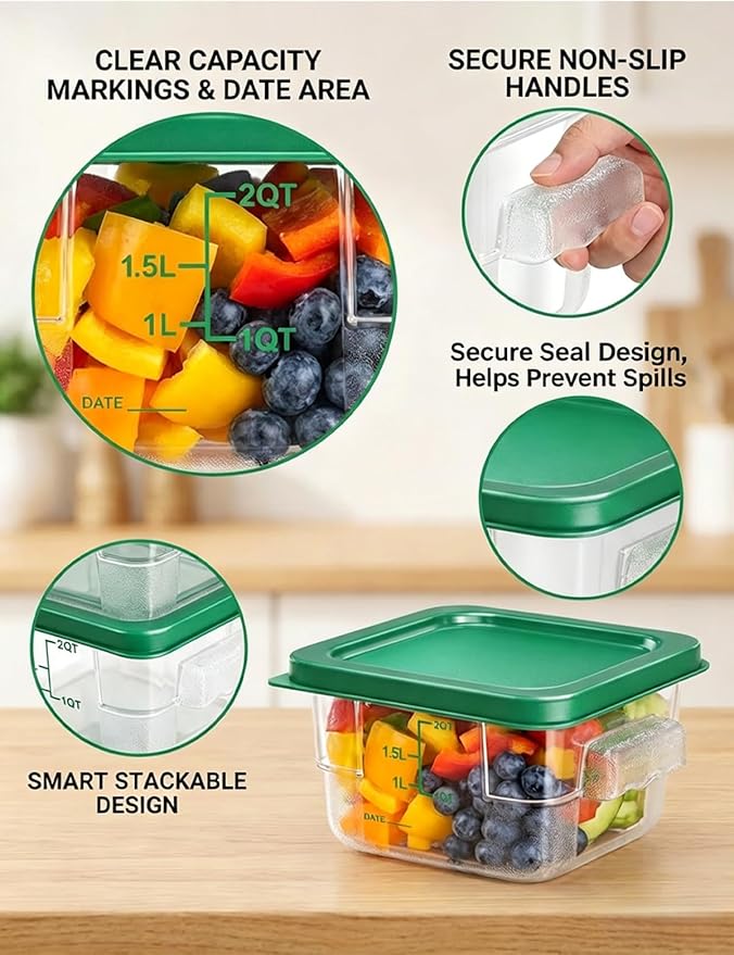4 Pack 2QT Food Storage Containers