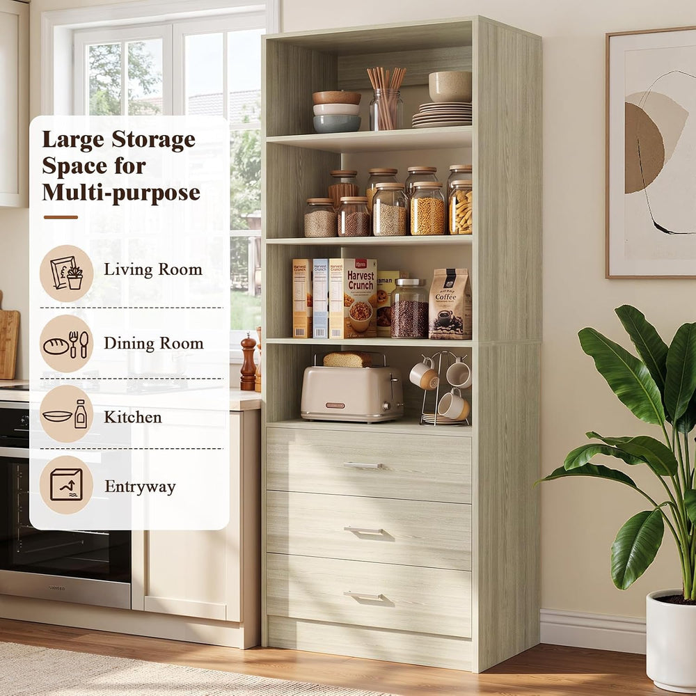 Aheaplus Closet Drawers Organizer System, 1.77FT Wood Closet System with 3 Dr...