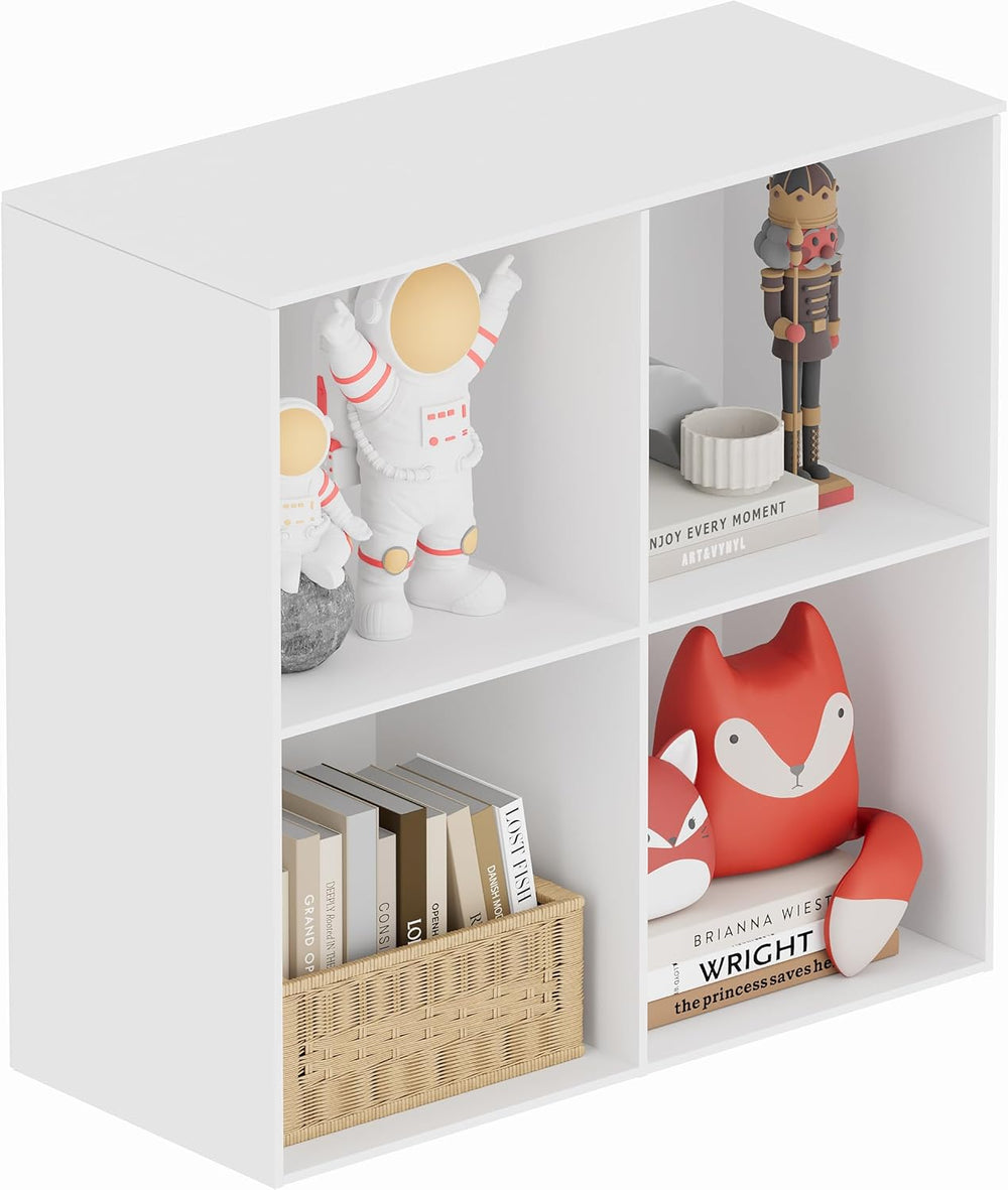 Book Shelf, Wooden Cube Storage Organizer with 11" Open Cubes, Stackable...