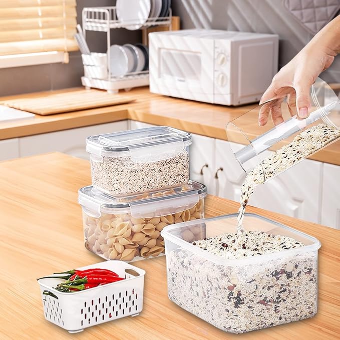 4 Pack Large Fridge Food Storage Container Set