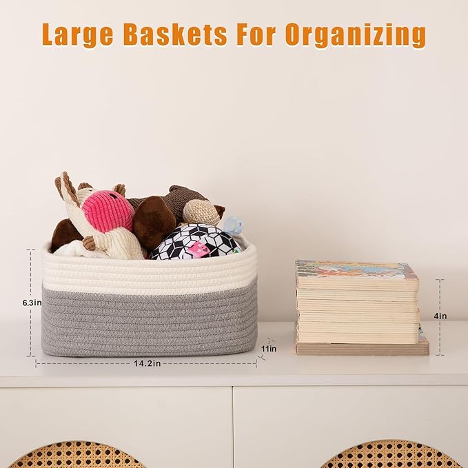 OIAHOMY 4 Pack Storage Baskets for Organizing, Small Bins for Shelves, Cute
