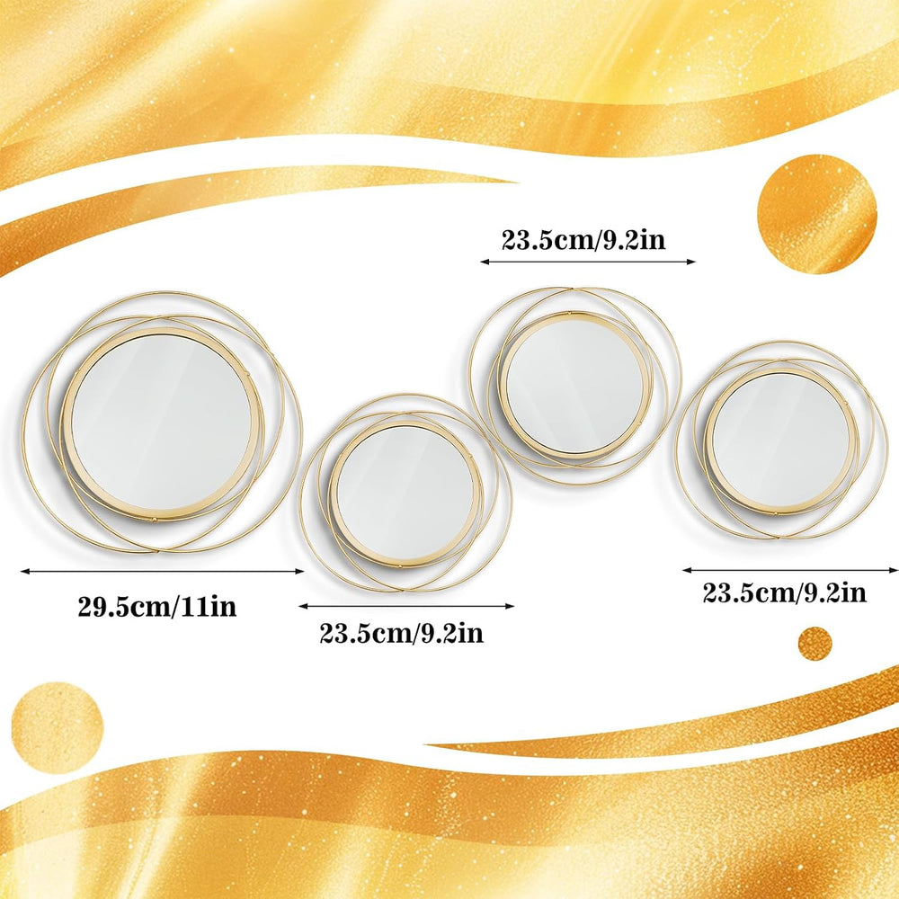 3 Set Sunburst Round Mirrors for Wall Decor Bedroom Bathroom