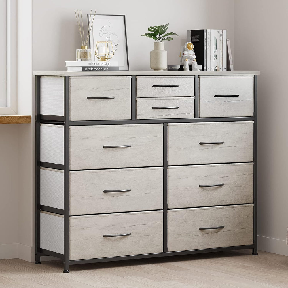 LUMTOK 10 Drawers Dresser for Bedroom,Chest of Drawers for Closets,Greige