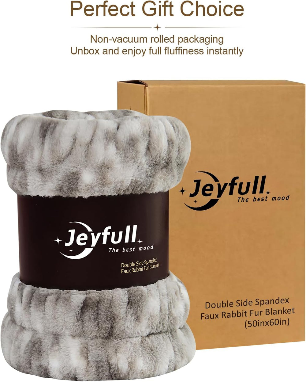 Faux Fur Throw Blanket Double Sided Stretch Ruched Faux Fur Gray Throw Blanke...