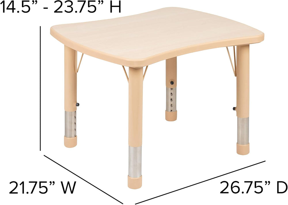 Flash Furniture Wren 21.875"W x 26.625"L Rectangular Natural Plasti...