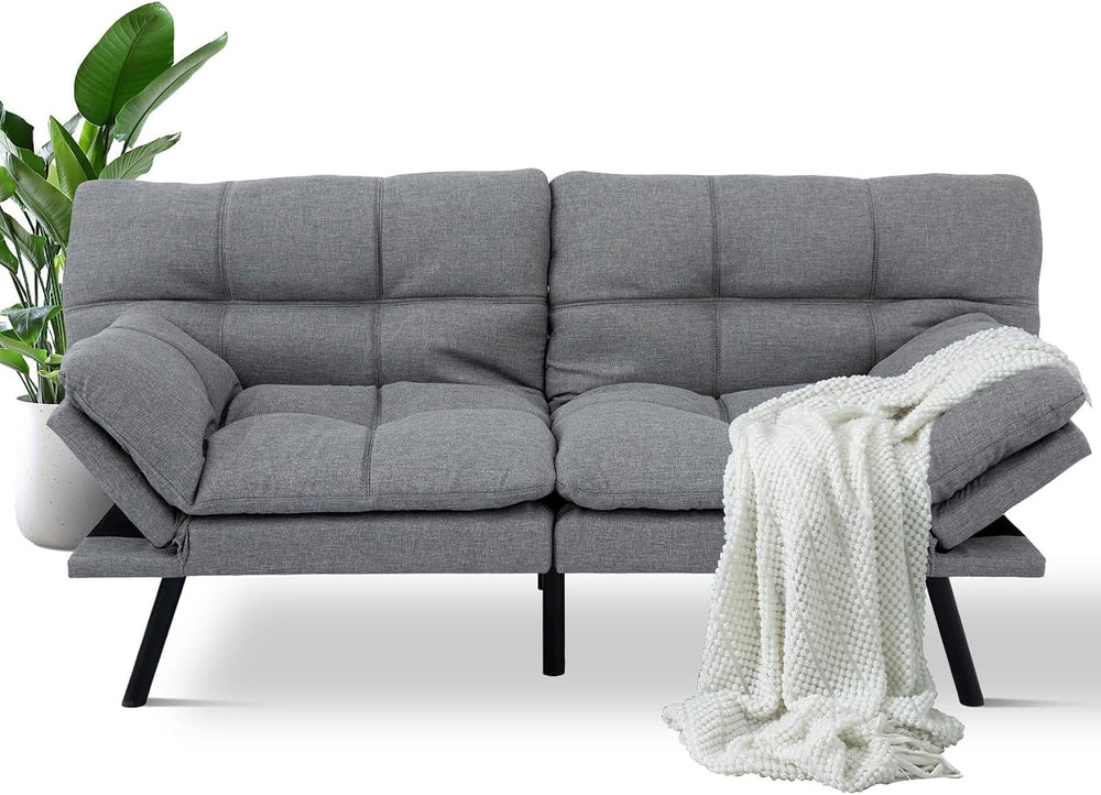 MUUEGM Futon Sofa Bed,Memory Foam Modern Convertible Couch Bed,Folding Futon ...