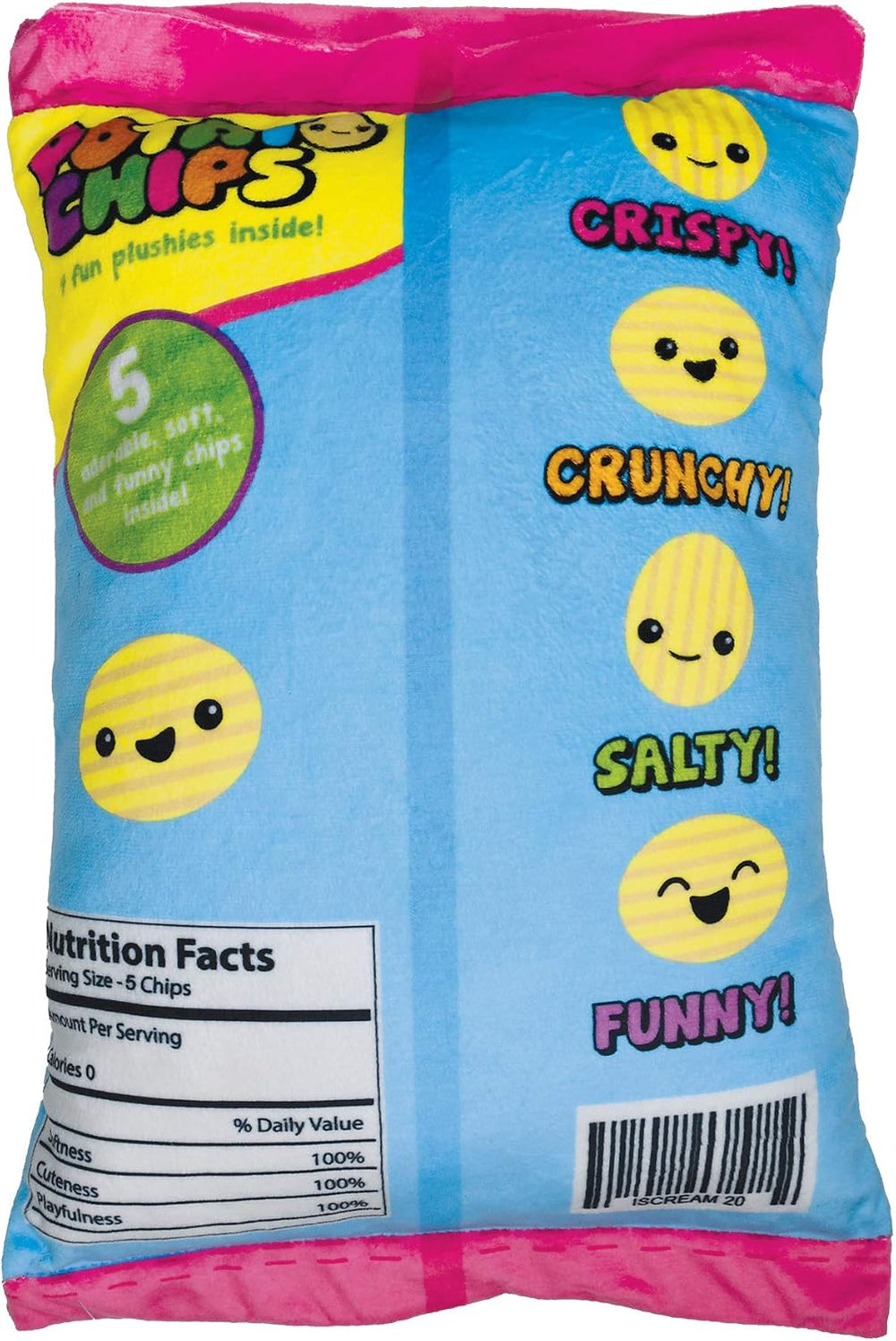 iscream Play with Your Food! Potato Chip Fleece Play Pillow Set with Embriode...