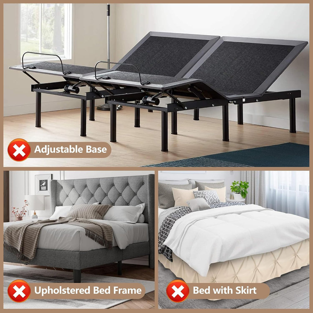 DELLAN 2 Extra Tall Mattress Slide Stopper, Non-Slip Gripper Retainer Bar