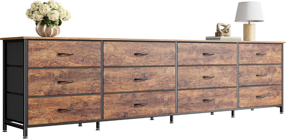 Huuger 78.7 Inch Long Dresser for Bedroom, 12 Drawer Dresser for Closet