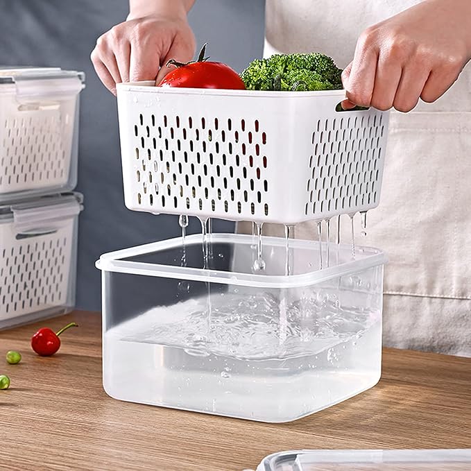 4 Pack Large Fridge Food Storage Container Set