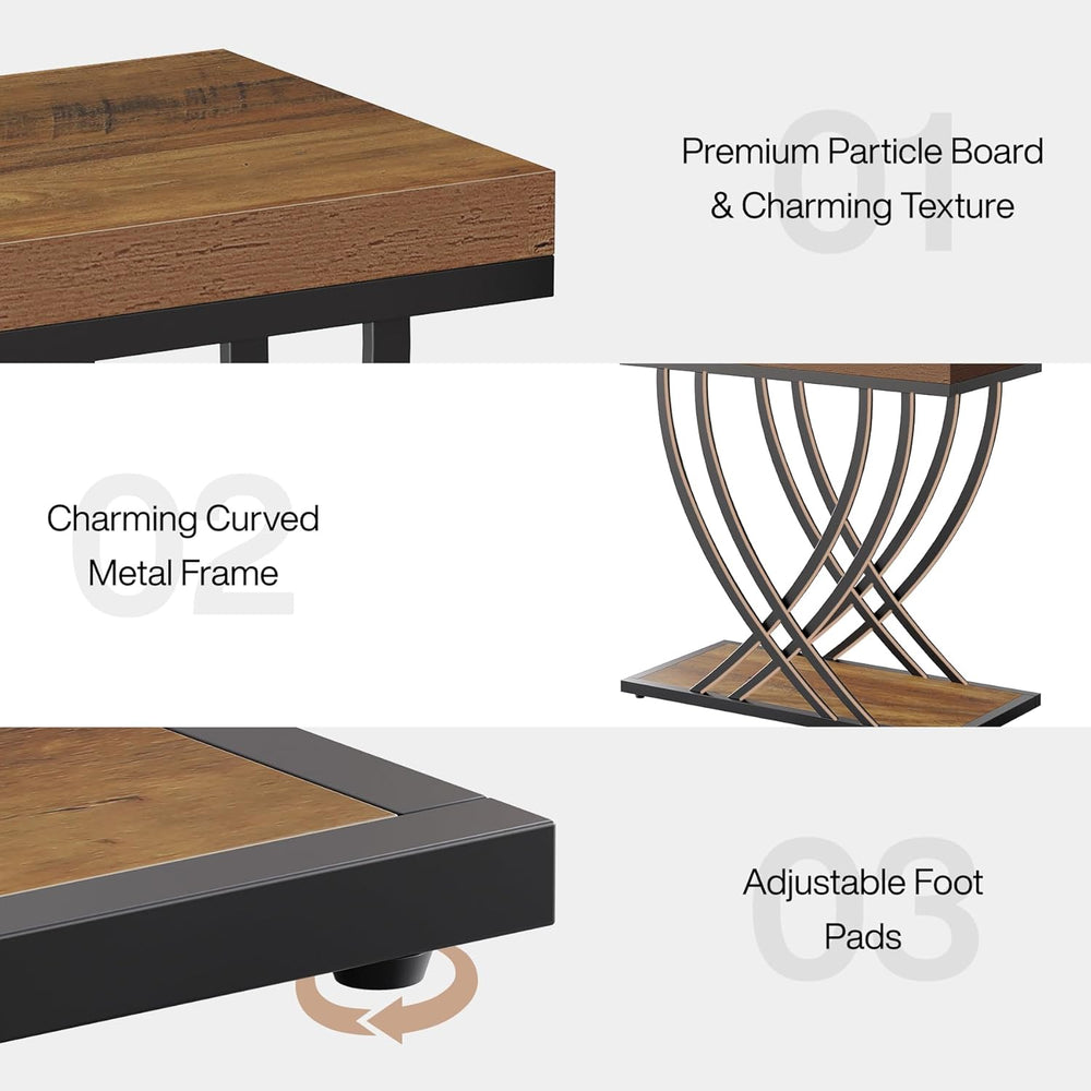 Tribesigns Side Table, 2-Tier Narrow End Table for Living Room, Industrial Ni...