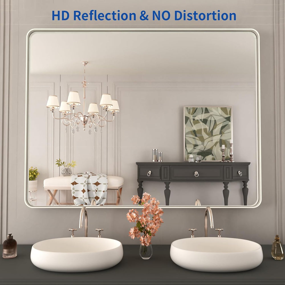 WEER Bathroom Vanity Mirror Brushed Nickel 40X30 Inch