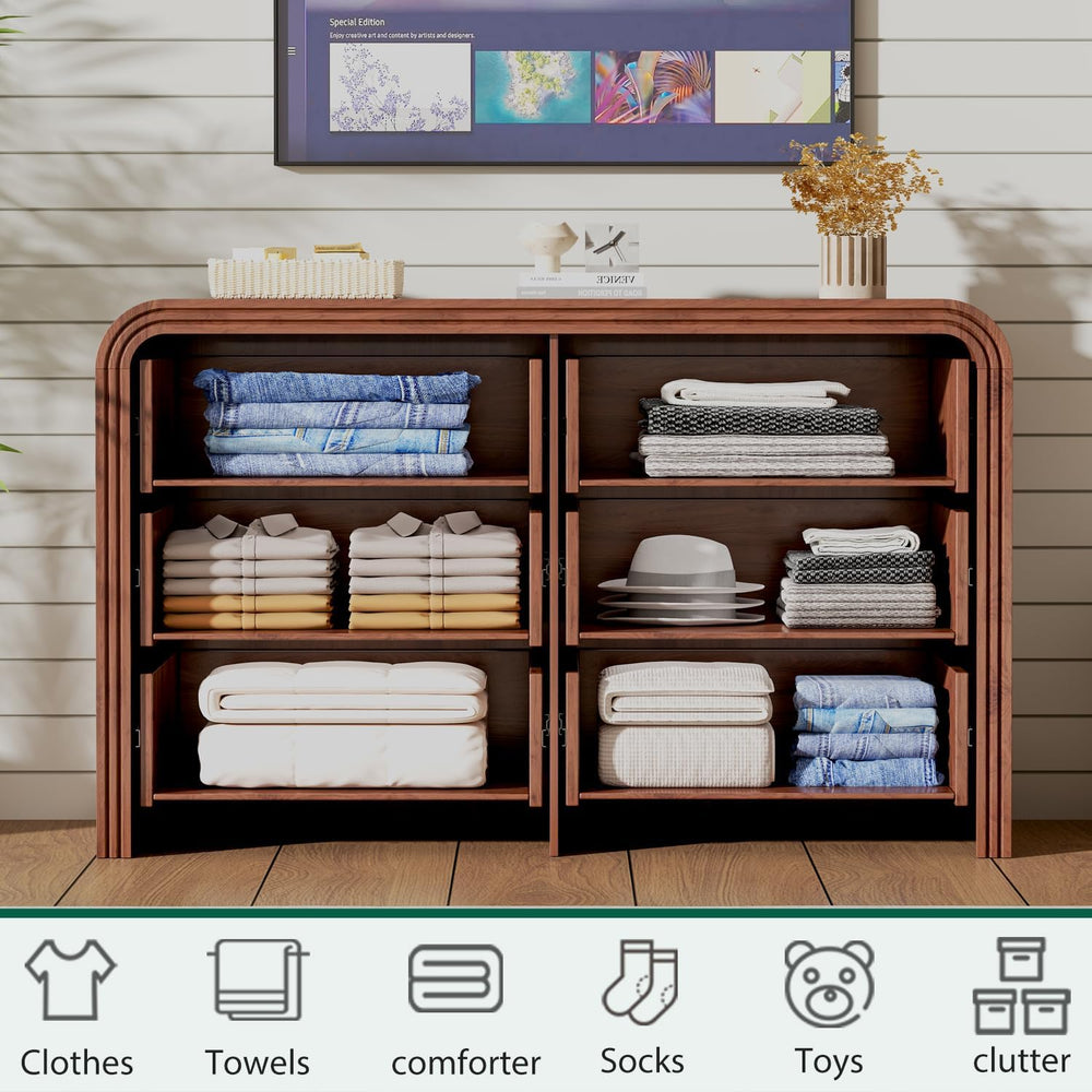 Ieejdn 47.24" Modern Chest of Drawer, 6 Deep Drawers,Clothes Organizer,L...