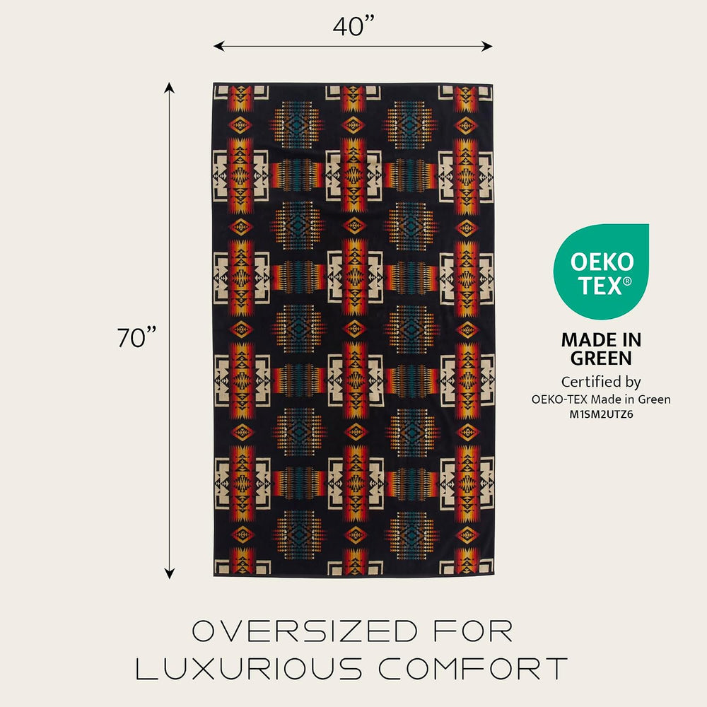 Pendleton Oversized Jacquard Spa Towel, 40 x 70 Inches, Soft Cotton Fabric | ...