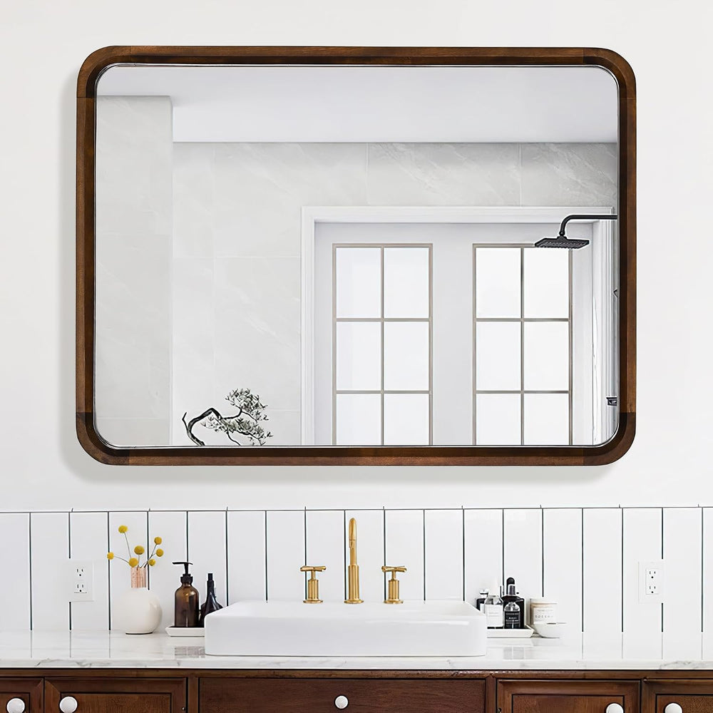 Bathroom Mirror for Wall,Wood Rectangle 30 x 40 inch Hanging Vanity Mirrors