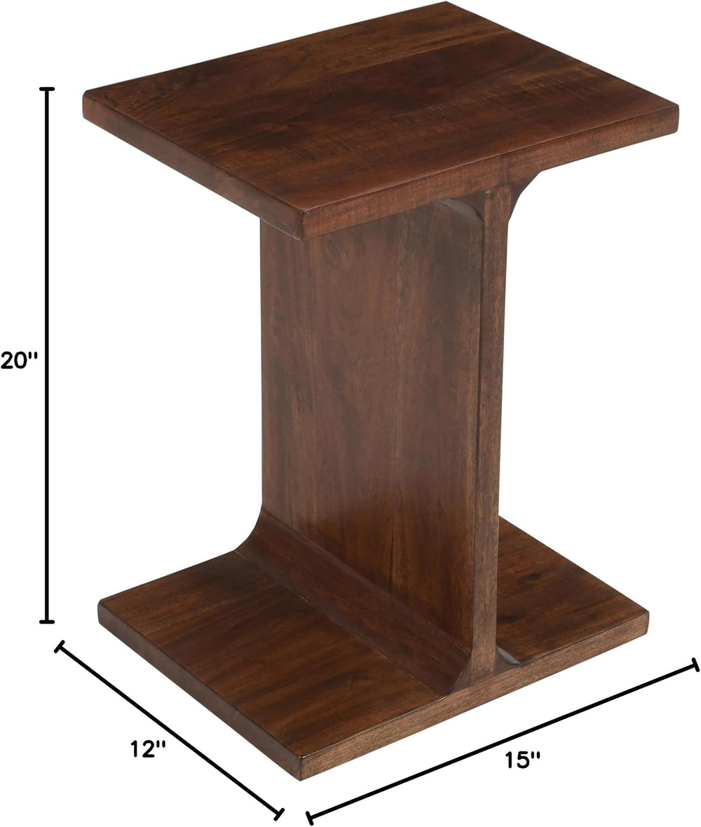 Jofran Idiom Acacia Wood Modern Accent End Table, I-Shape Side Table for Livi...