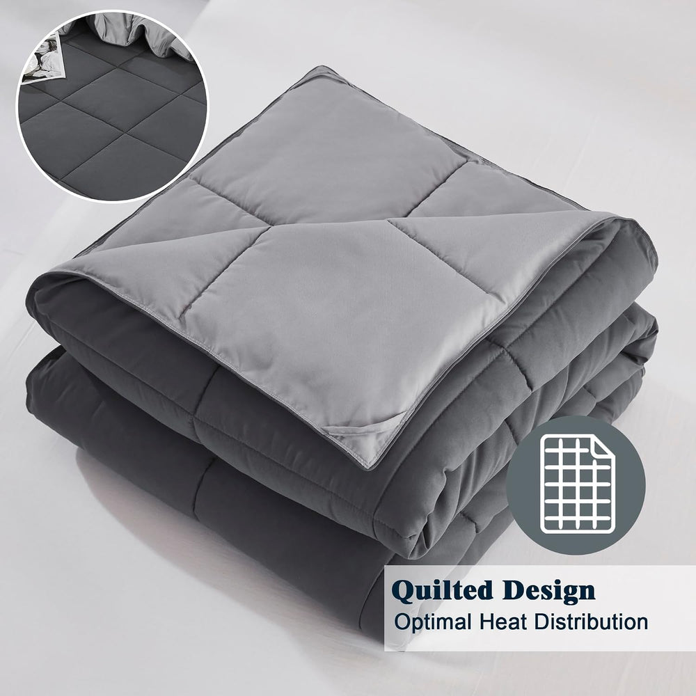 HIG 3pc Gray Queen Size Bedding Comforter Set Duvet Insert Blanket