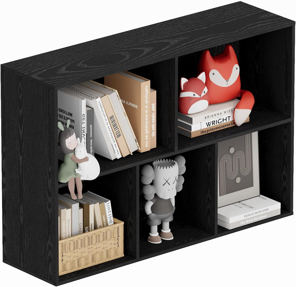 Book Shelf, Wooden Cube Storage Organizer with 11" Open Cubes, Stackable...