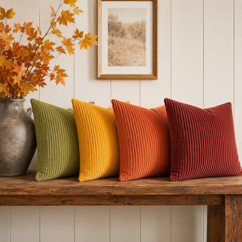 Topfinel Throw Pillow Cover 4pc Set - Multi Yellow Burnt Orange Combo - 22&qu...