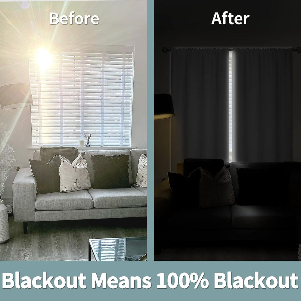 BGment White Blackout Curtains for Bedroom 45 Inch Long 2 Panels