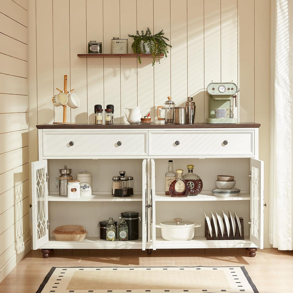 Joaxswe Farmhouse Sideboard Buffet Cabinet with Storage,59" Large Creden...