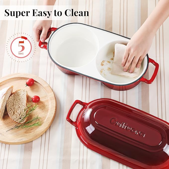 Cast Iron Bread Pan with Lid, Mini Enamel Sourdough Baking Dutch Oven Pot