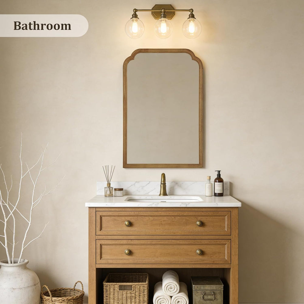 WallBeyond 24" x 36" Natural Wood Mirror for Wall Mounted, Rustic W...