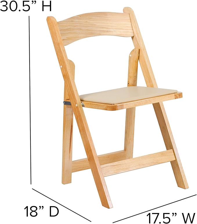 Flash Furniture Hercules Series Beechwood Folding Event Chairs with Padded Se...