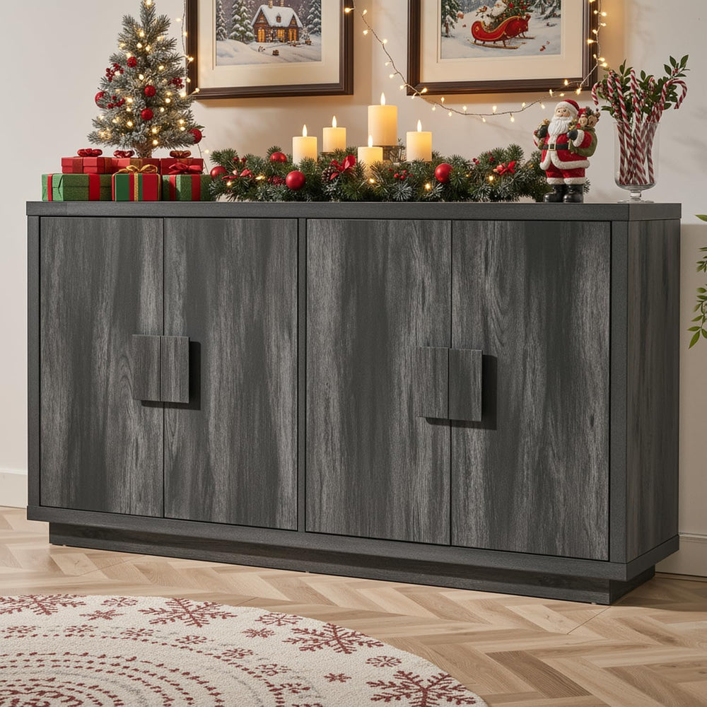 ONBRILL Buffet Cabinet with Storage, 63" Sideboard Cabinet with 4 Doors ...