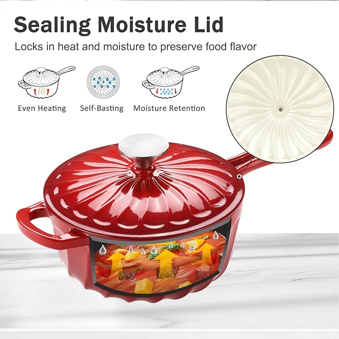 Enameled Cast Iron Sauce Pan, 2 Quart Enameled Saucepan