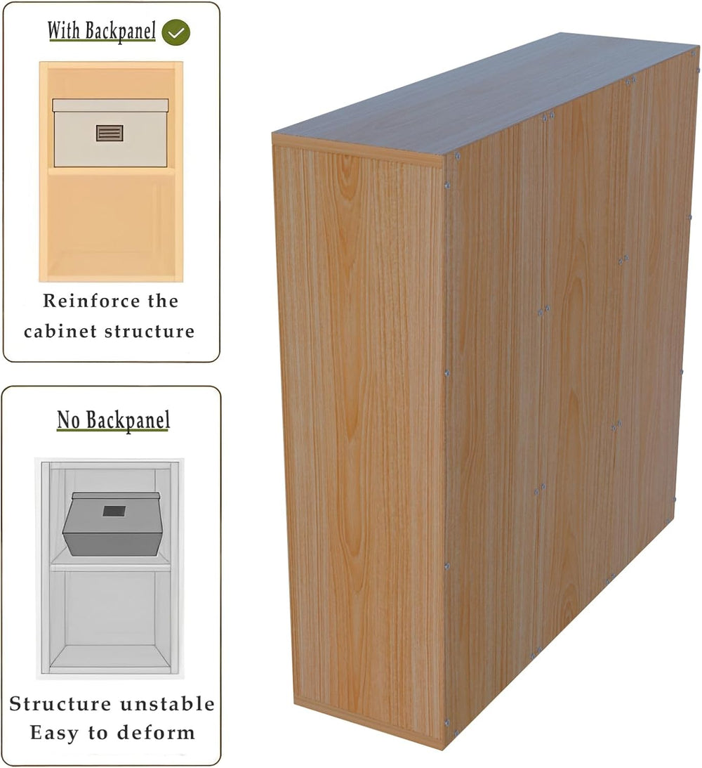 9-Cube Storage Shelf Bookcase - Wooden 3-Tier Floor Standing Open Bookshelf f...