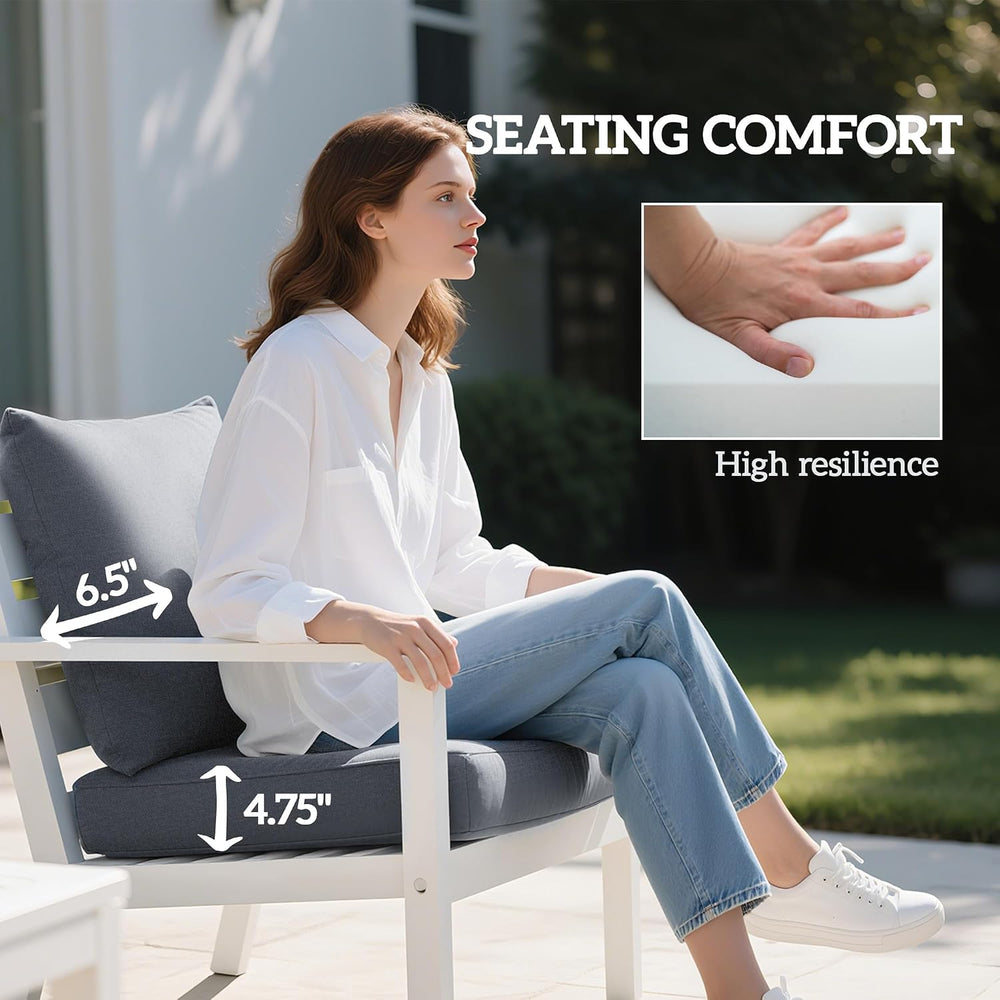 Outsunny Outdoor Chair Cushions Set of 4 Fade Resistant 24x24 in Gray
