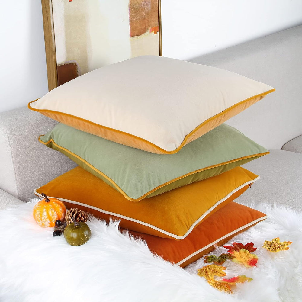 8-Colors Velvet Throw Pillow Covers 18x18 Inch Set of 4 Decorative Velour Pil...