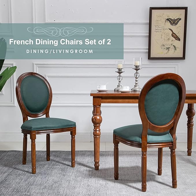 Nrizc French Country Dining Chairs Set of 6, Farmhouse Dining Chairs with Rou...
