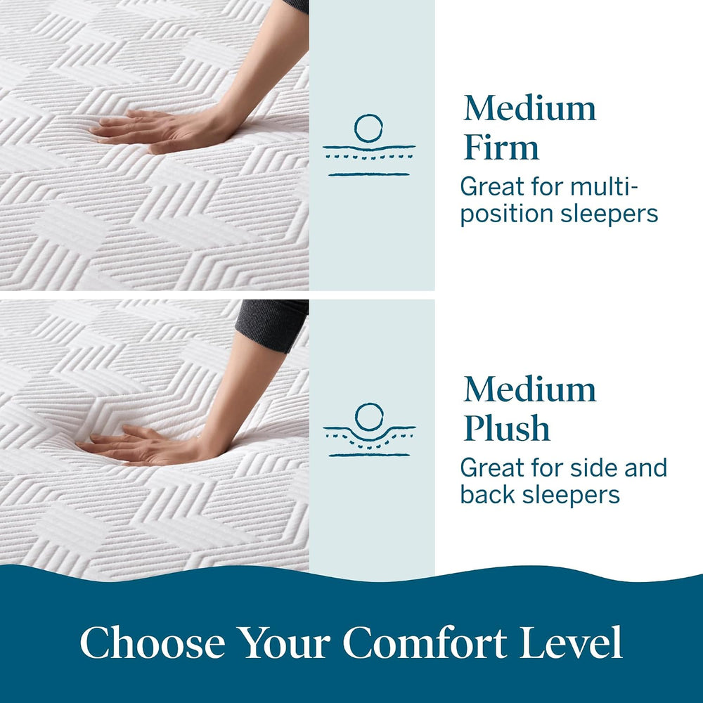 Lucid 8 Inch Gel Memory Foam Mattress, Medium Firm, Bed in a Box, Twin Size