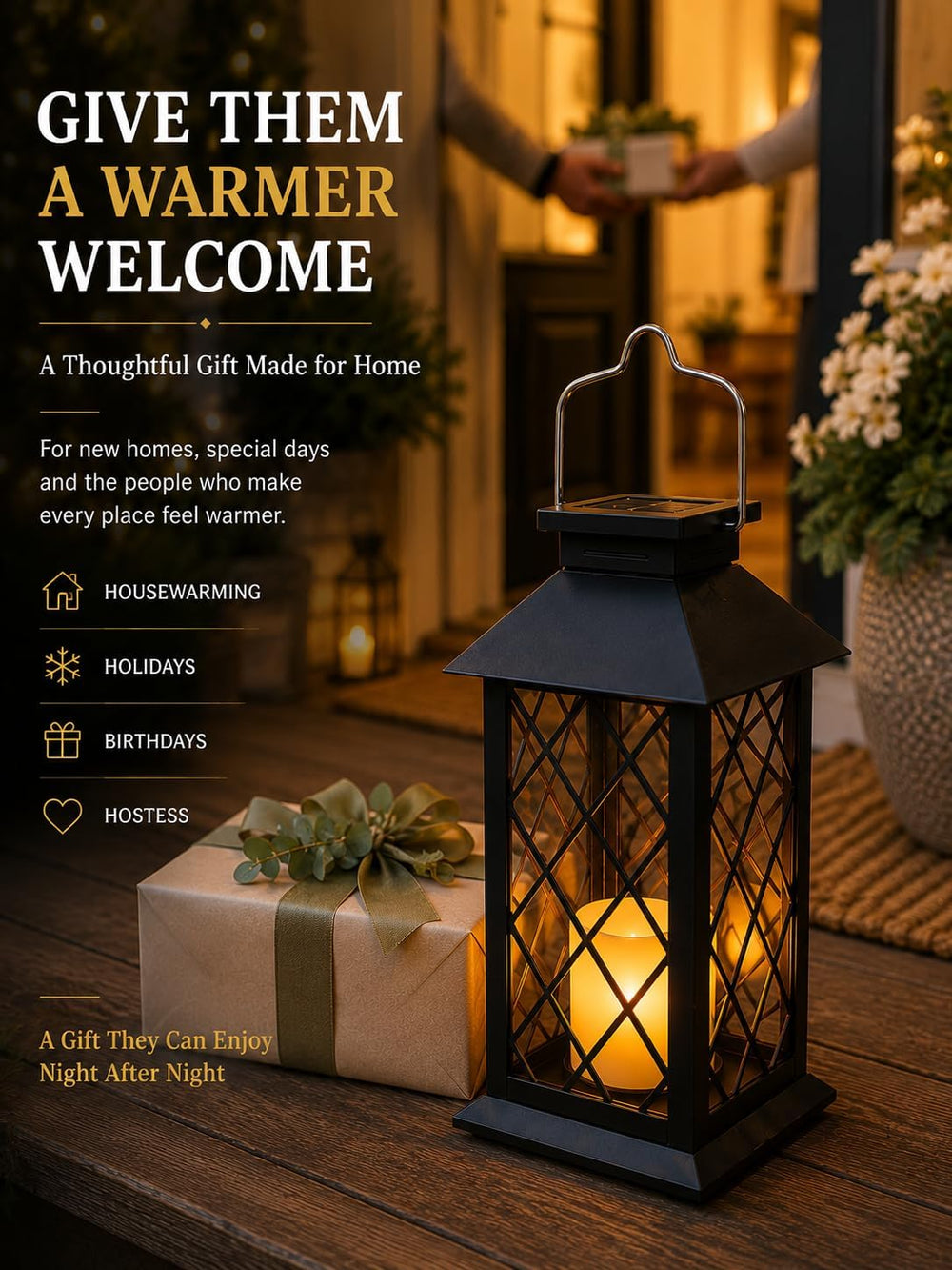 2 Pack 14'' solar lanterns outdoor waterproof,Includes flameless candles