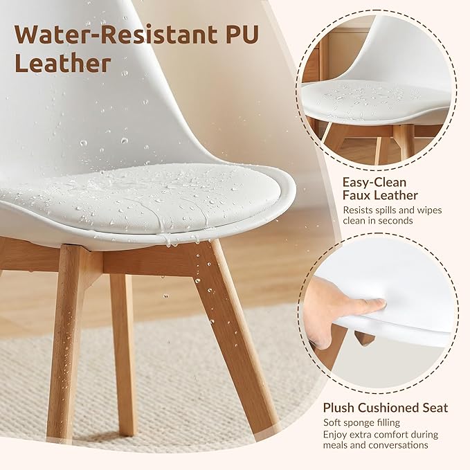 Dining Chairs Set of 8, Modern Upholstered Dining Room Chairs with PU Leather...