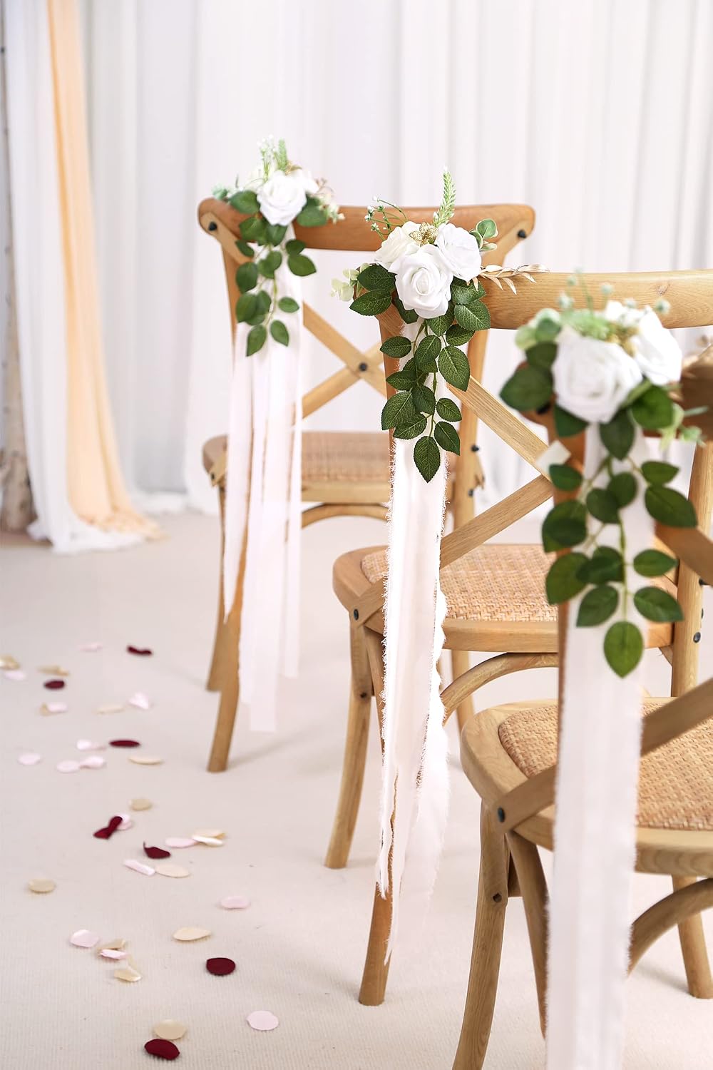 White Wedding Aisle Decorations Set of 10