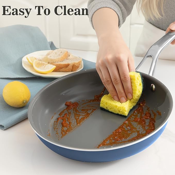 10-Piece Nonstick Ceramic Cookware Set, Non-Toxic Ceramic Coated Aluminum Pots
