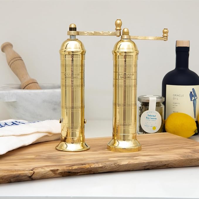 Alexander Home Original Greek Pepper Mill, 9-Inch Brass – European Manual