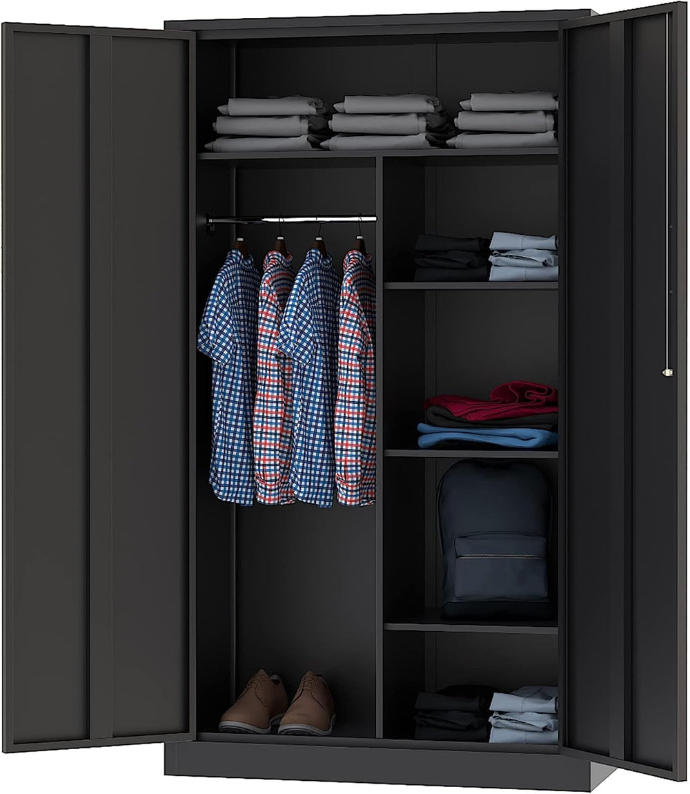 Letaya Metal Storage Cabinets Locker with Lock Door, 72'' Clothing Co...