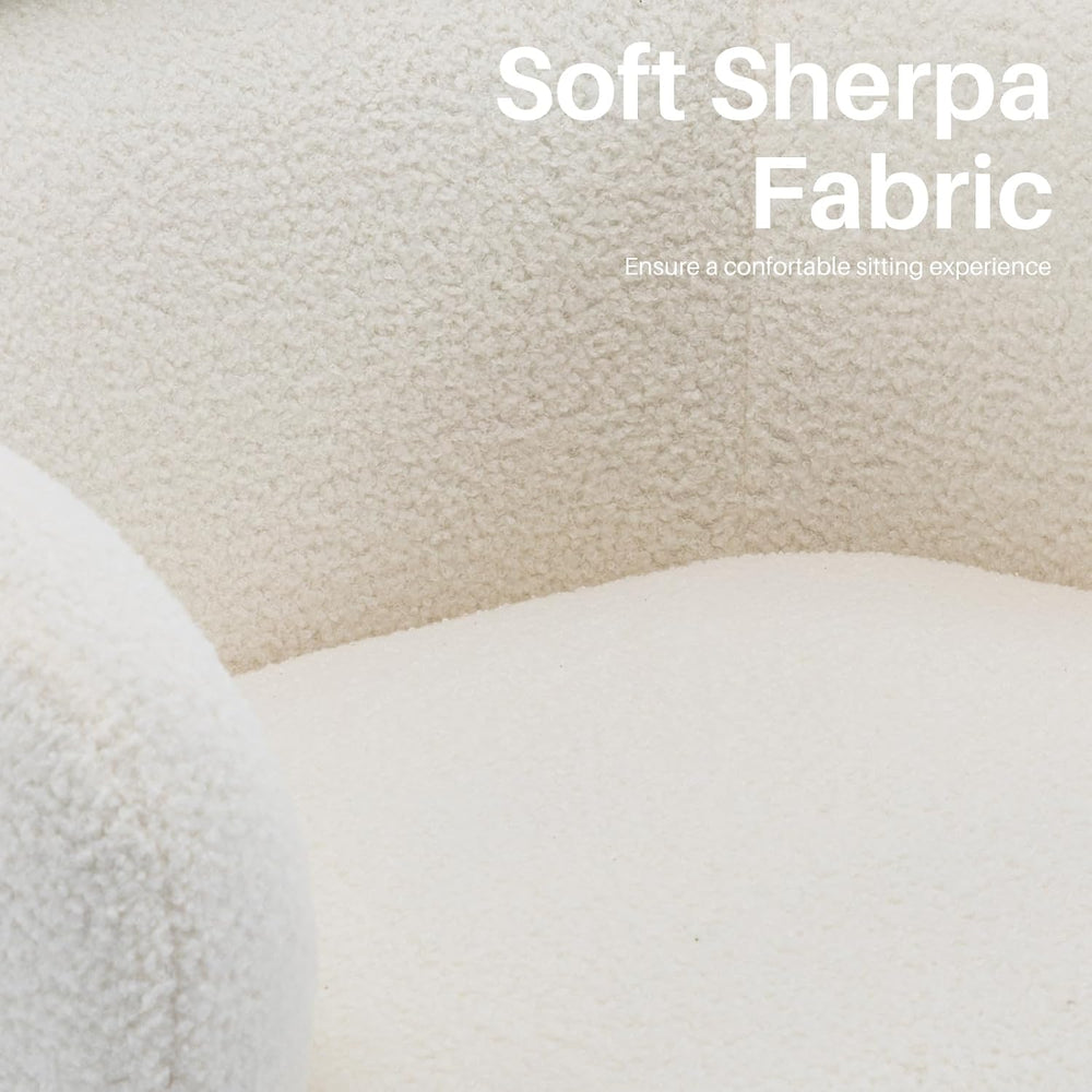 Small Swivel Accent Chair,360° Barrel Armchair, Adjustable Headrest