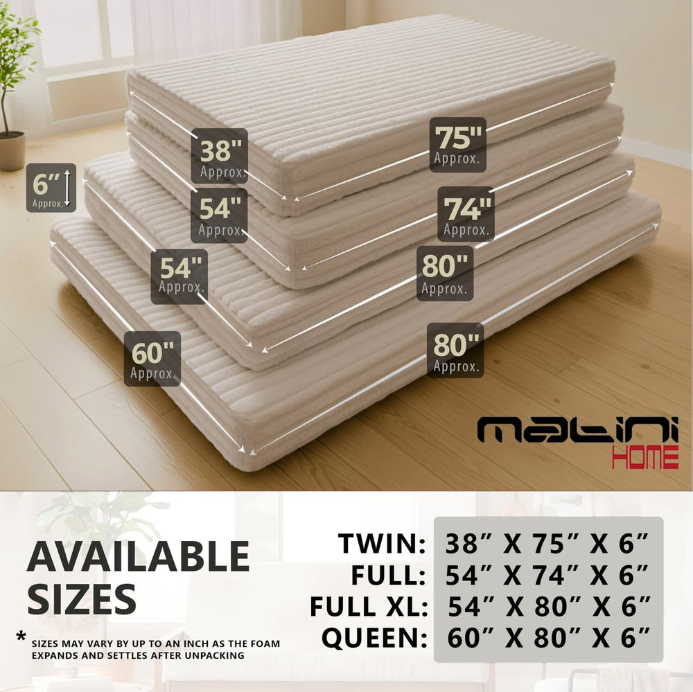 Memory Foam Futon Mattress, Foldout Couch Futon Mattress - 6x54x74 (Beige) - ...