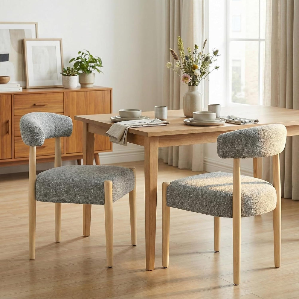 VKNOW Wooden Dining Chairs Set of 2, Modern Upholstered Dining Room Chairs wi...