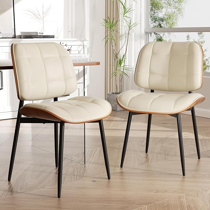 Dining Chairs Set of 6, Mid Century Modern Dining Room Chair with Thick Cushi...