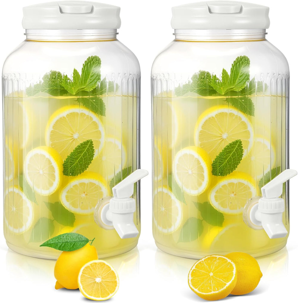 SiliFine 2 Pieces 1 Gallon Plastic Beverage Dispenser