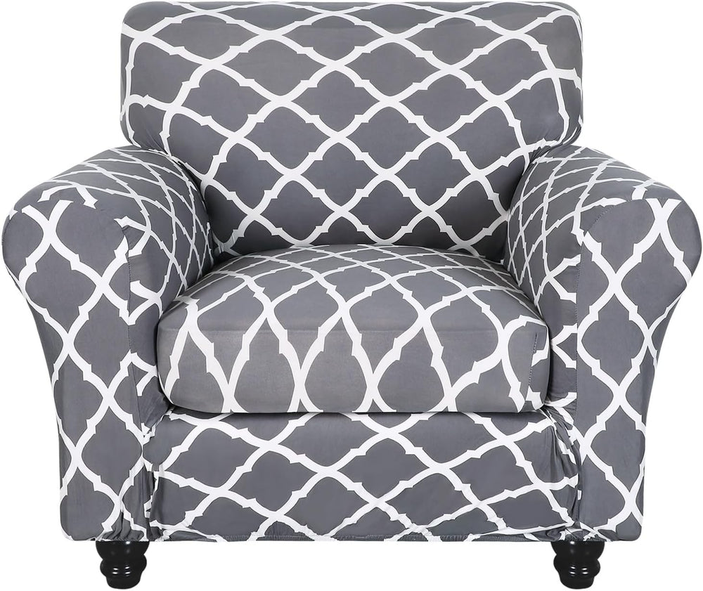 SearchI Stretch Sofa Cover Printed Couch Covers, Floral Pattern 2 Piece Armch...