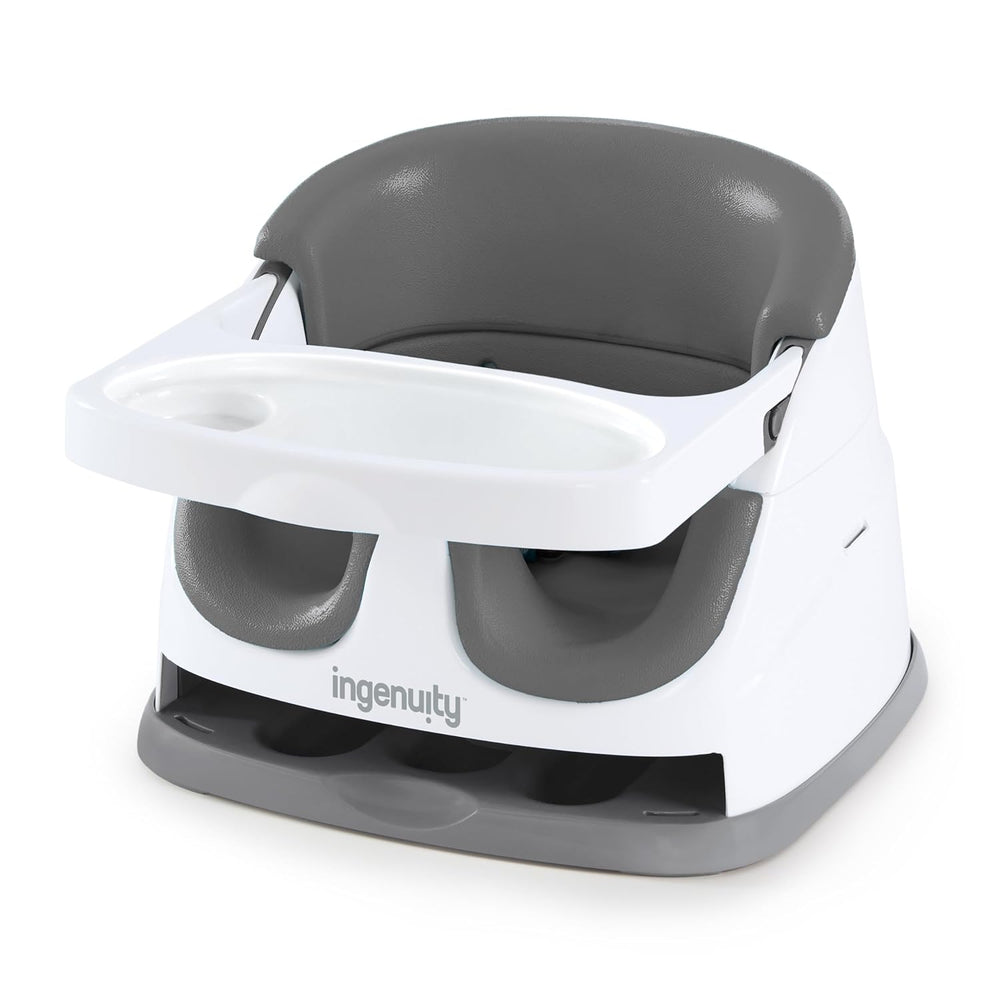 Ingenuity Baby Base 2-in-1 Booster Feeding and Floor Seat with Self-Storing T...